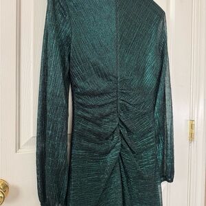 Metallic Blue/Green Long Sleeve Dress